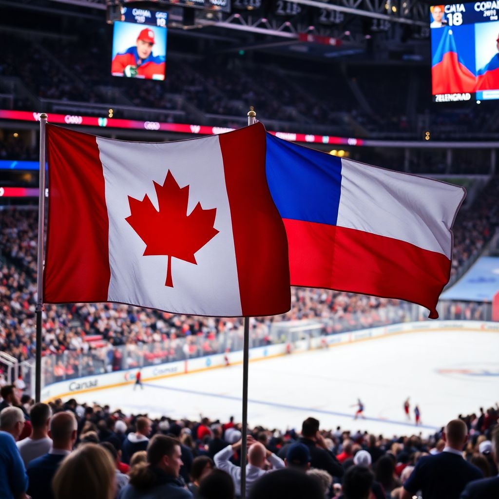 Российский флаг на матче Канада – Чехия Олимпиада‑2026 и обход запретов болельщиками